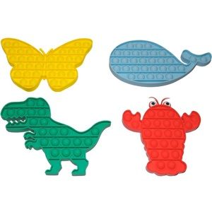 4 pack Push Pop-it Bubble Fidget Sensory toy: Butterfly Dinosaur Crab and Whale